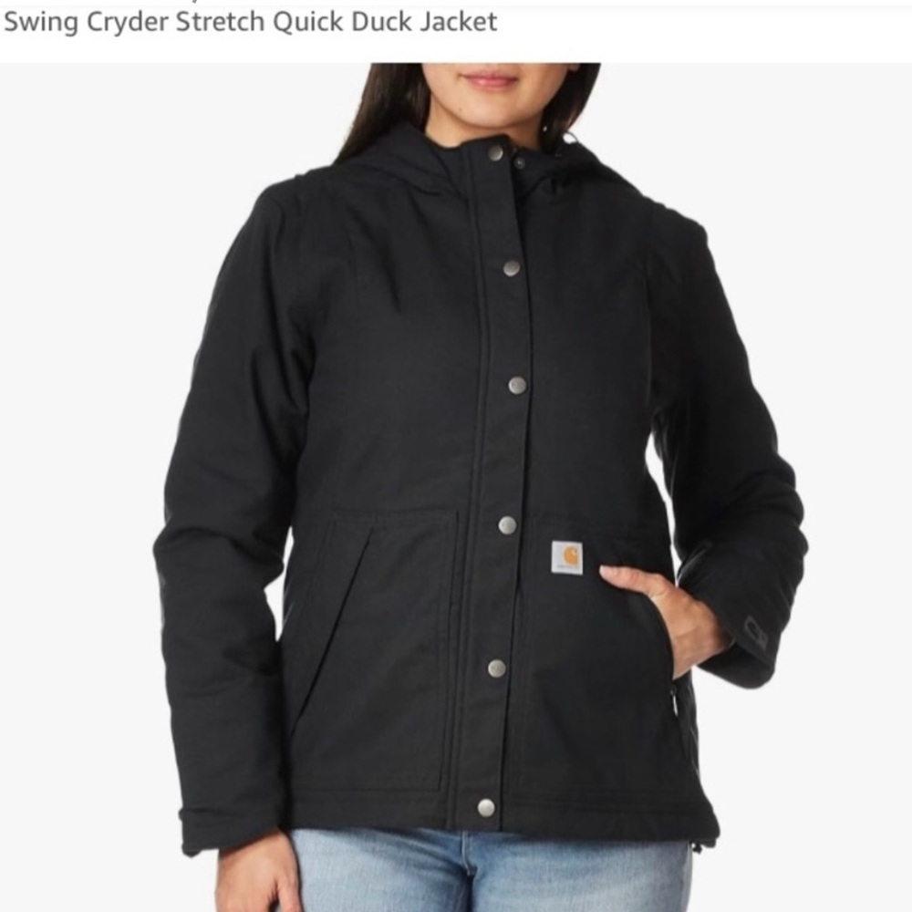 Carhartt Women's Black Swing Cryder Stretch Quick Duck Jacket